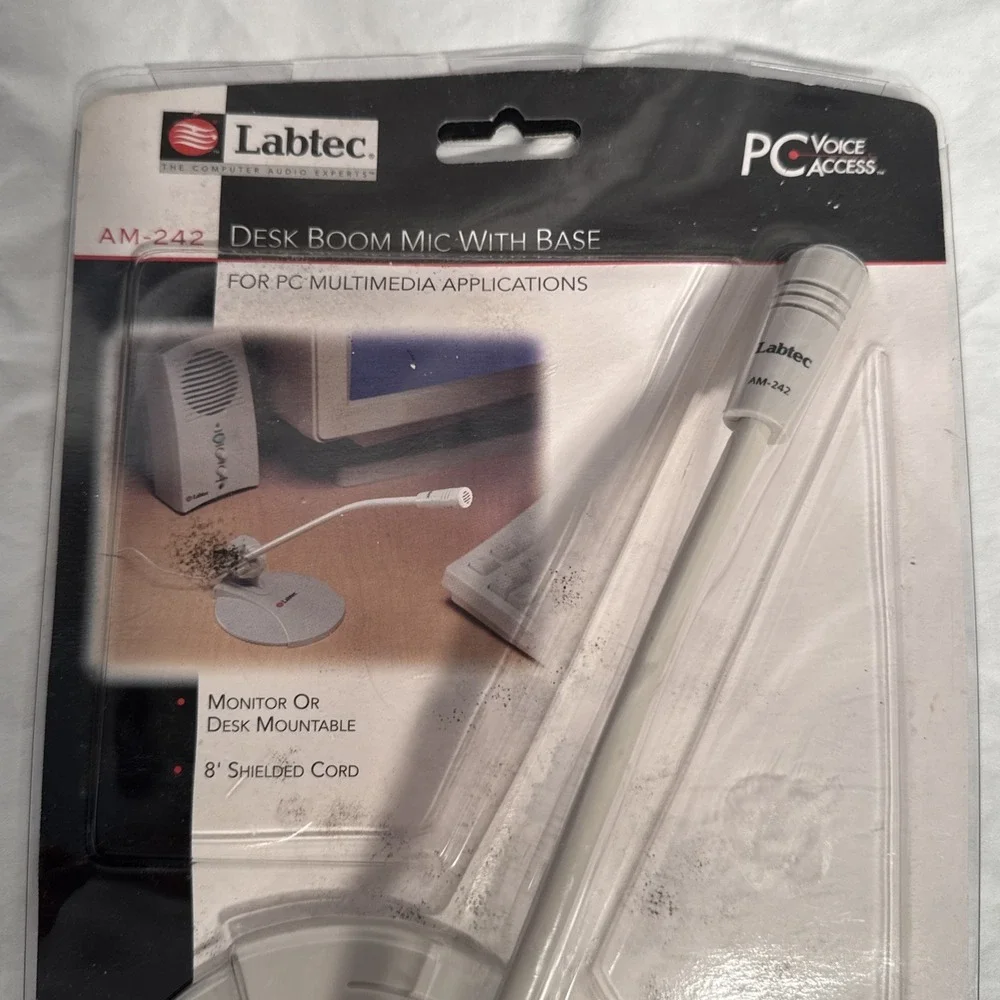 1998 Retro Labtec AM-242 Desk Boom Microphone With Base NCAT New In Package